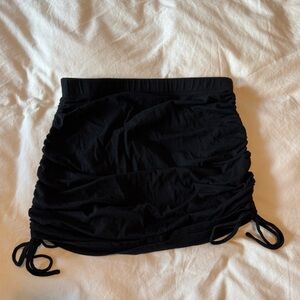 Black stretchy cotton tie skirt